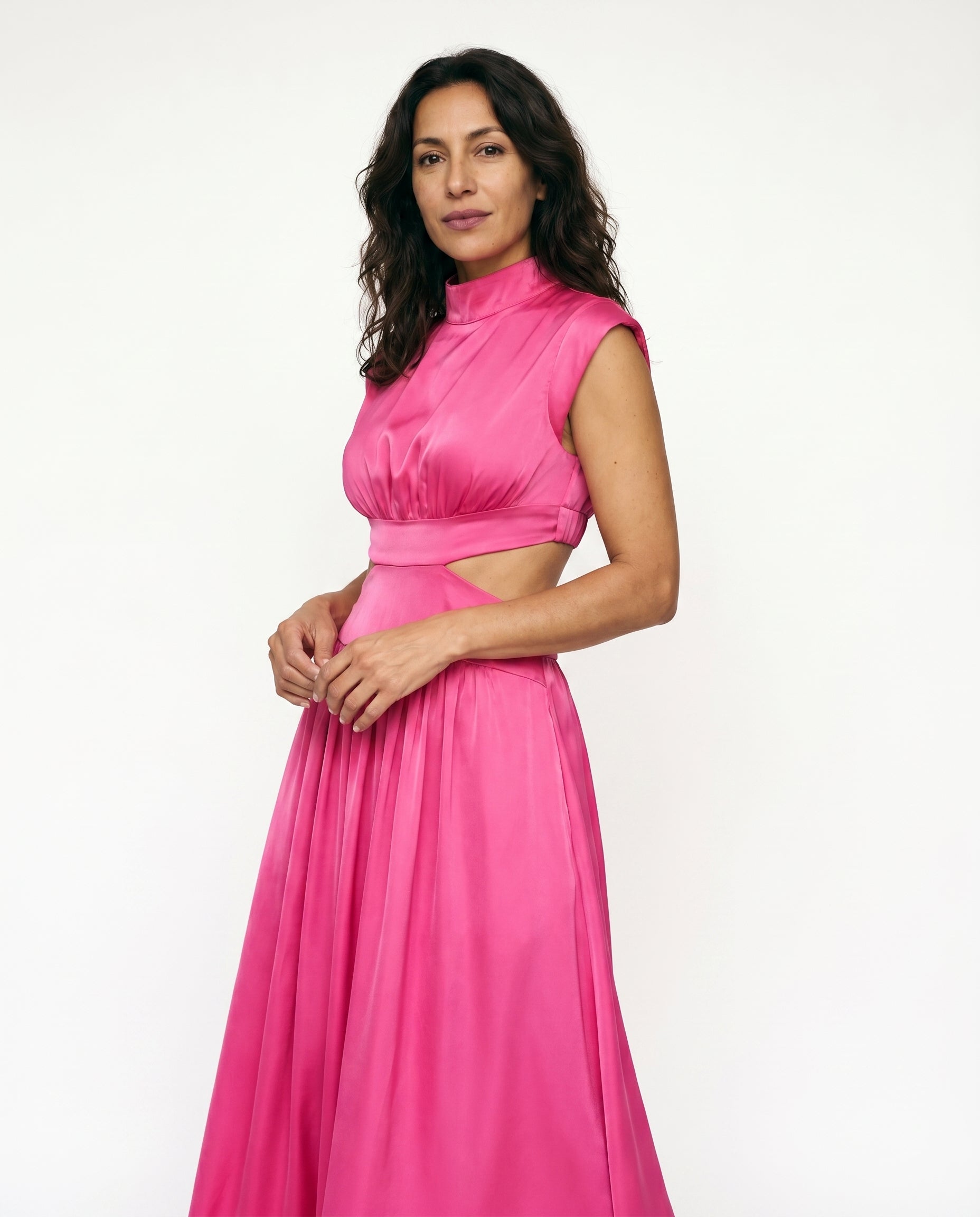Ella | Cutout Waist High Neck Maxi Dress oaklynwear