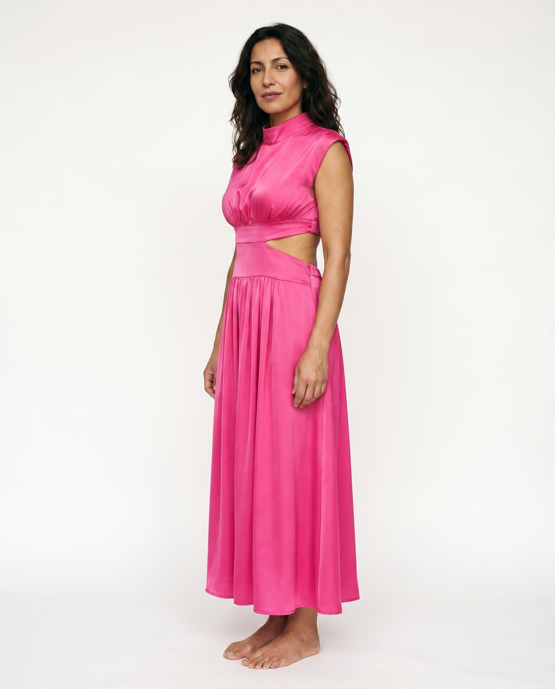 Ella | Cutout Waist High Neck Maxi Dress oaklynwear
