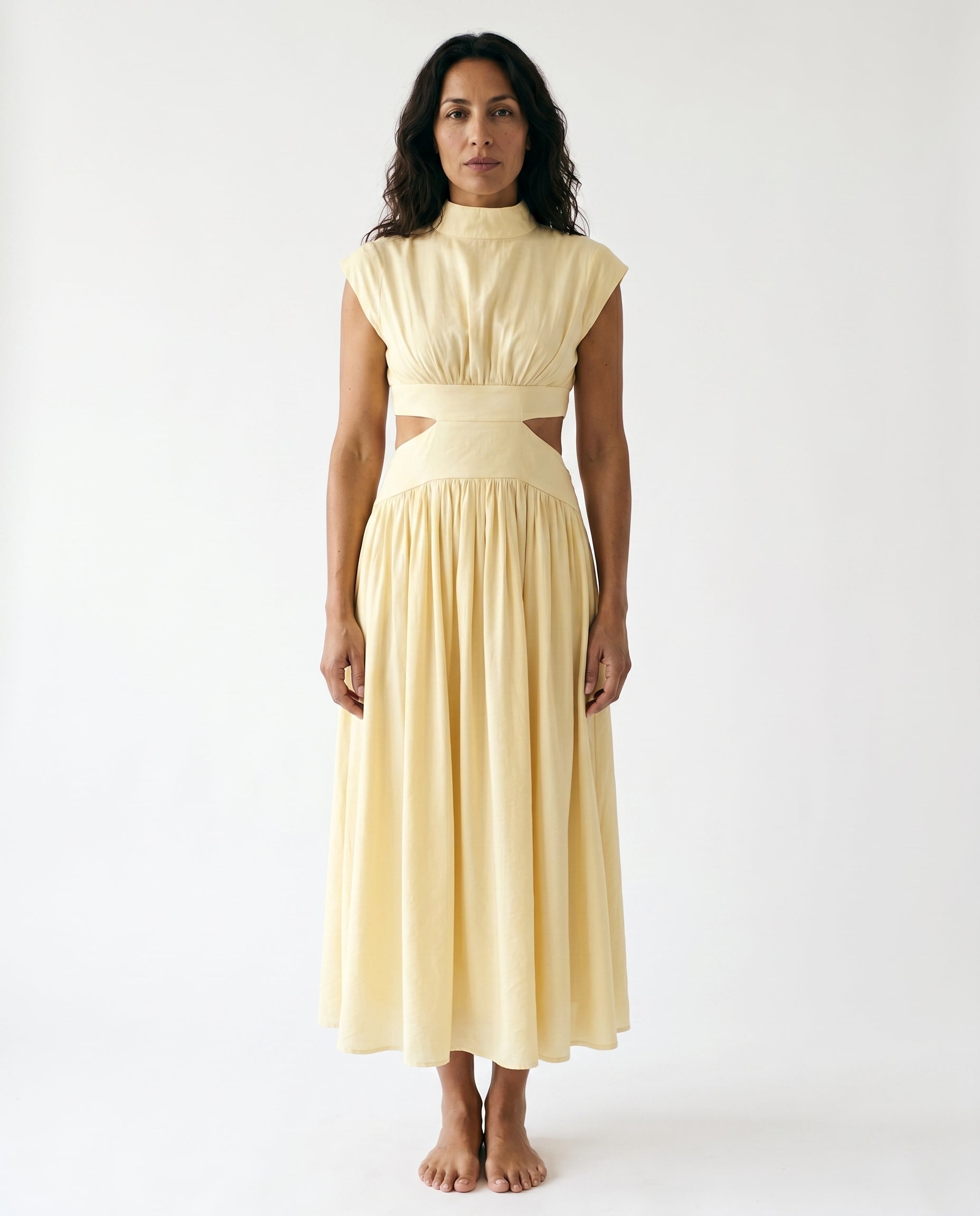 Ella | Cutout Waist High Neck Maxi Dress oaklynwear
