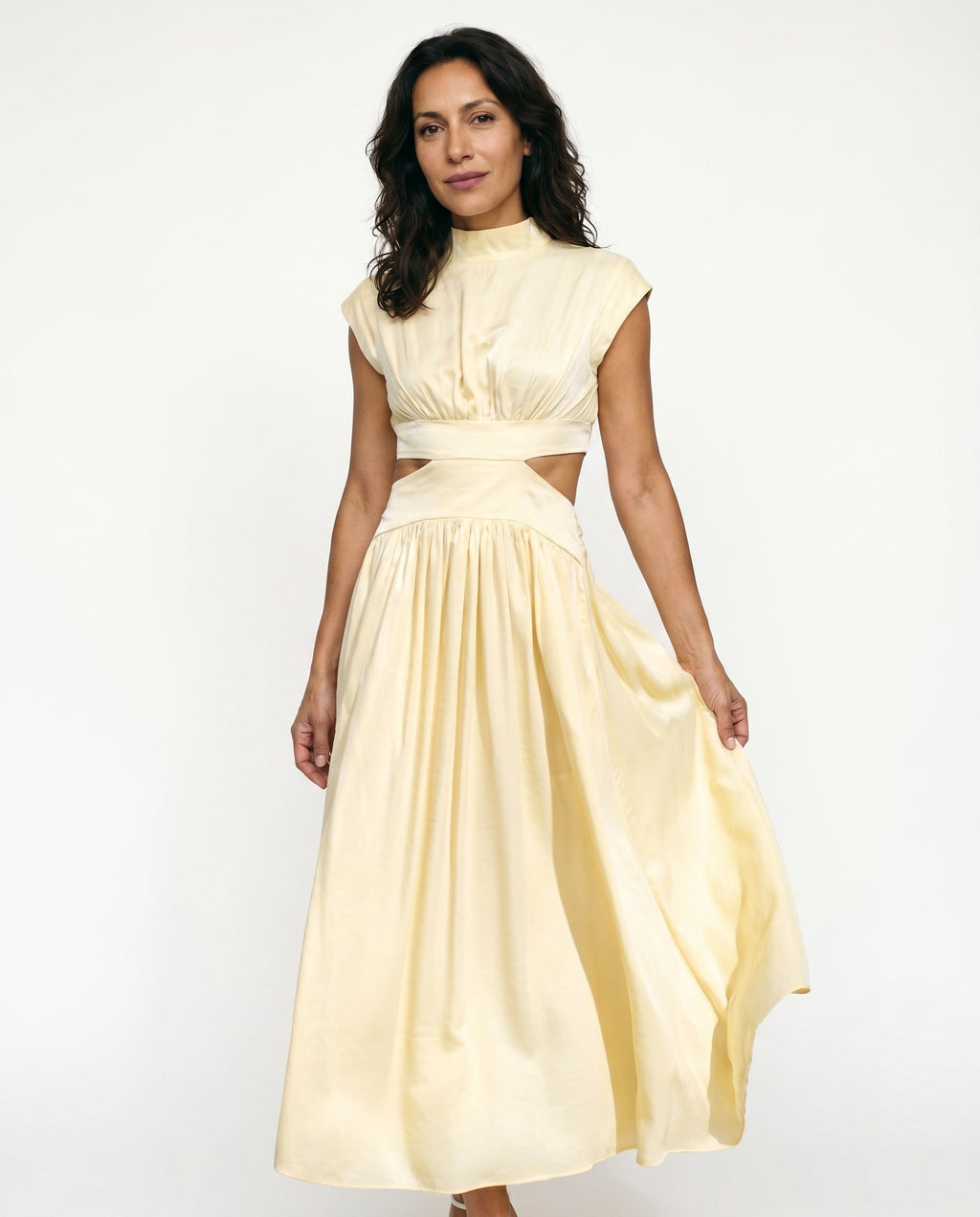 Ella | Cutout Waist High Neck Maxi Dress oaklynwear