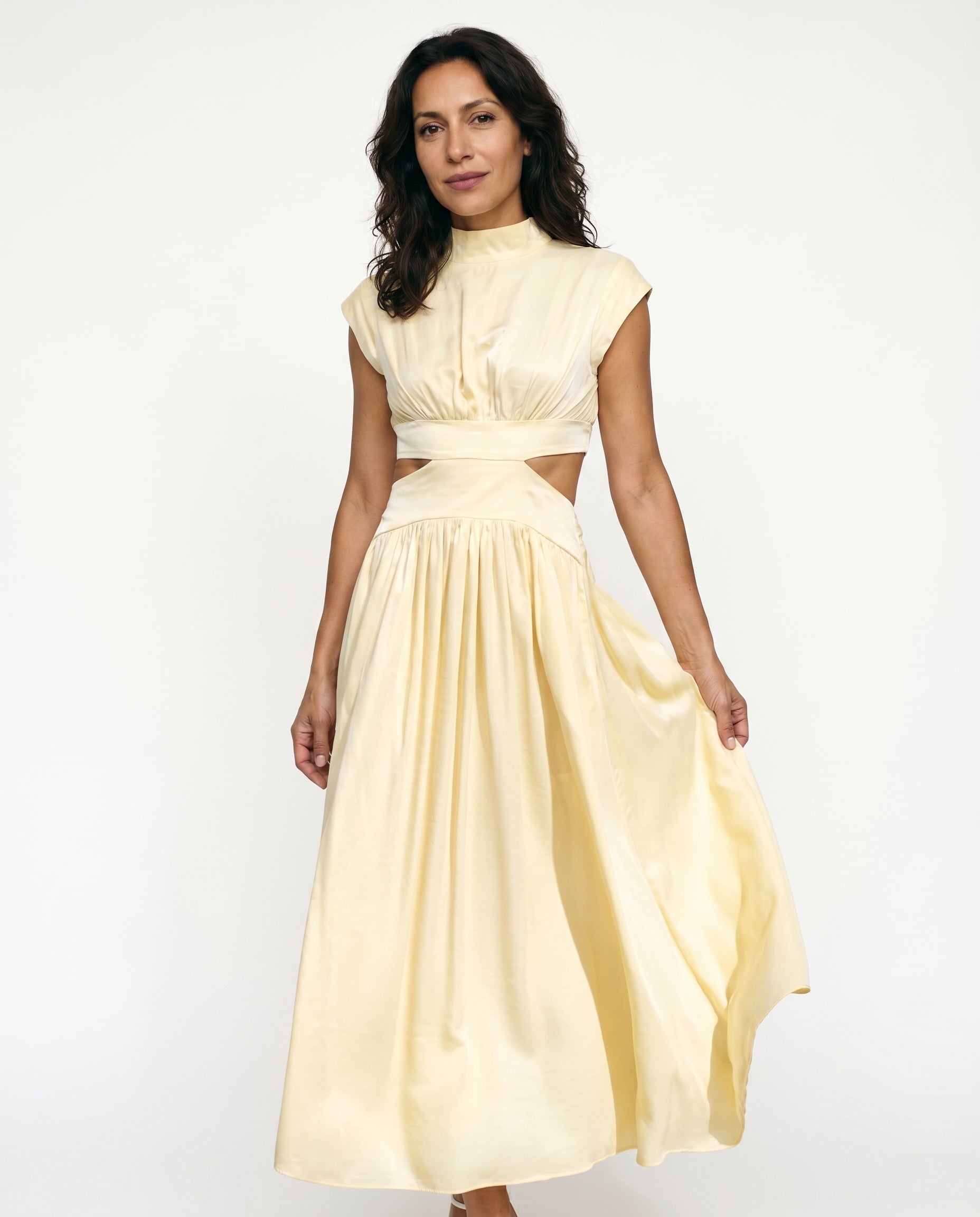 Ella | Cutout Waist High Neck Maxi Dress oaklynwear