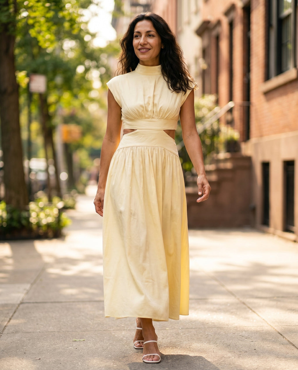Ella | Cutout Waist High Neck Maxi Dress oaklynwear