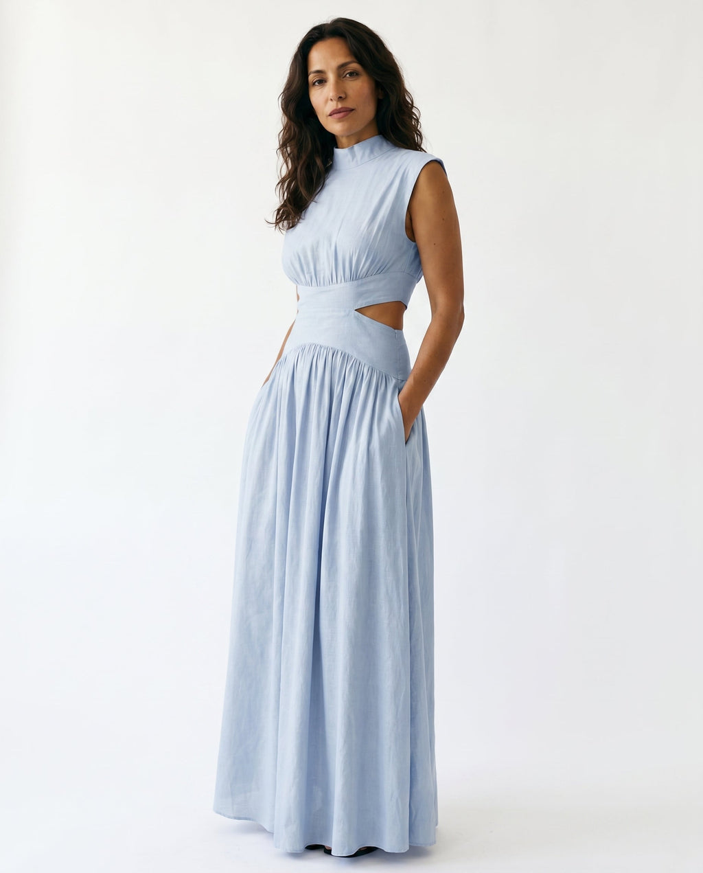 Ella | Cutout Waist High Neck Maxi Dress oaklynwear