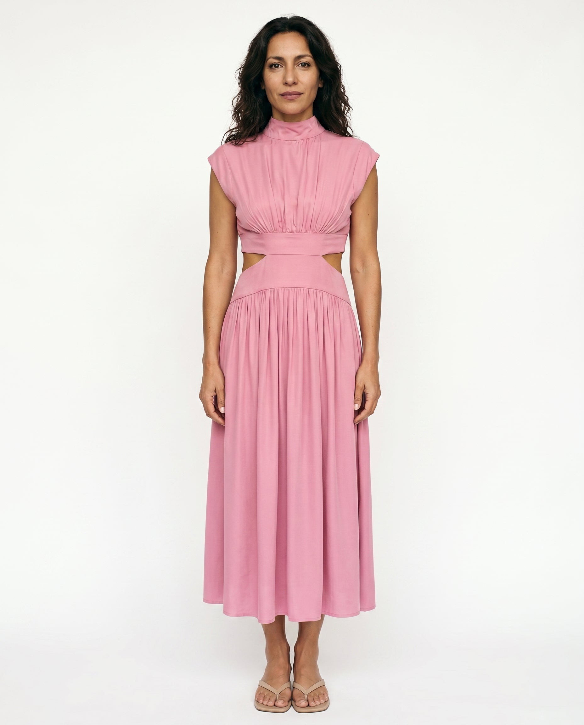 Ella | Cutout Waist High Neck Maxi Dress oaklynwear