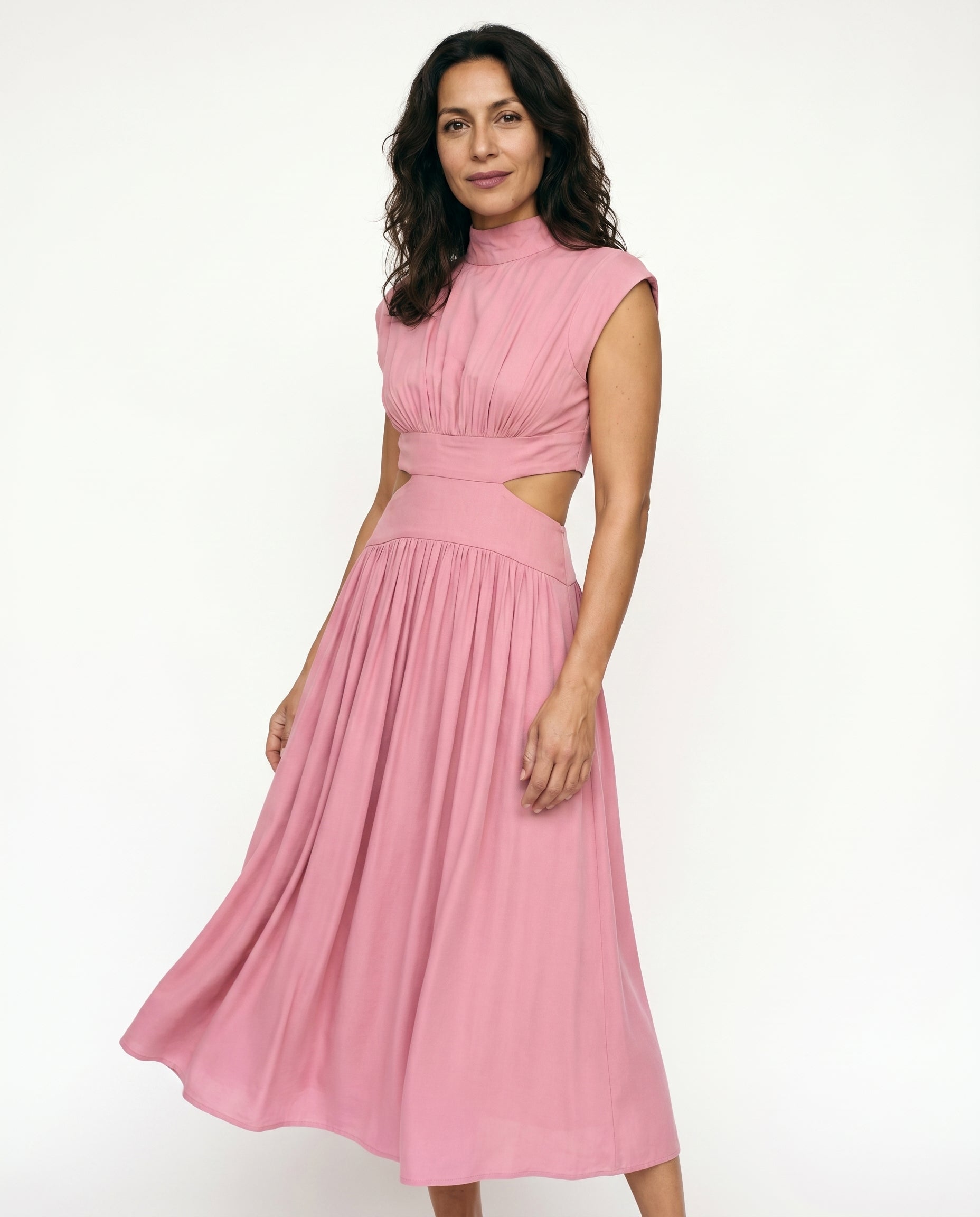 Ella | Cutout Waist High Neck Maxi Dress oaklynwear