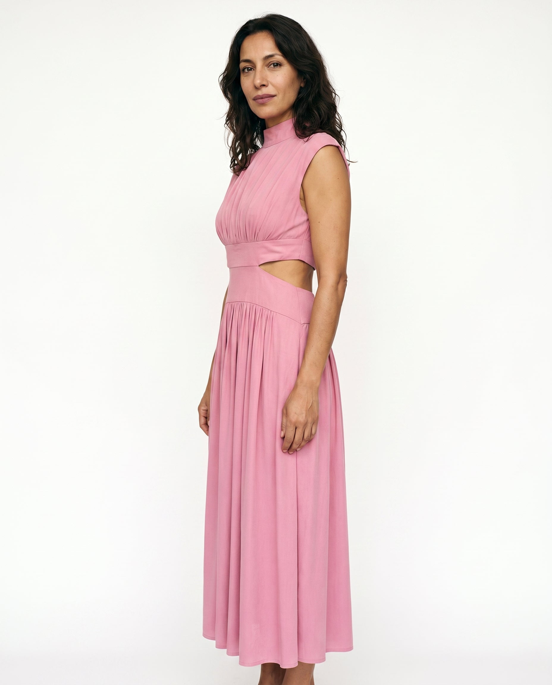 Ella | Cutout Waist High Neck Maxi Dress oaklynwear