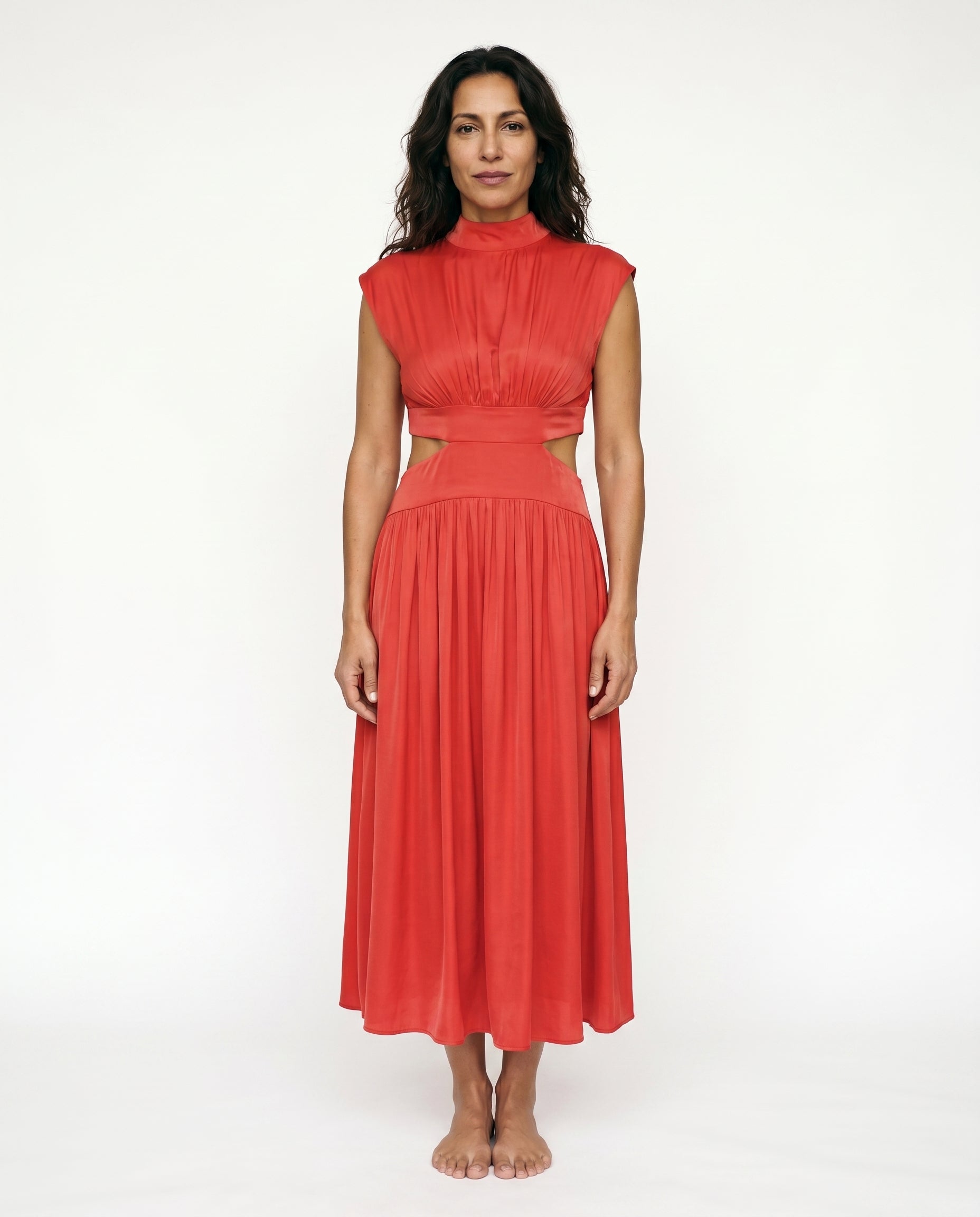 Ella | Cutout Waist High Neck Maxi Dress oaklynwear