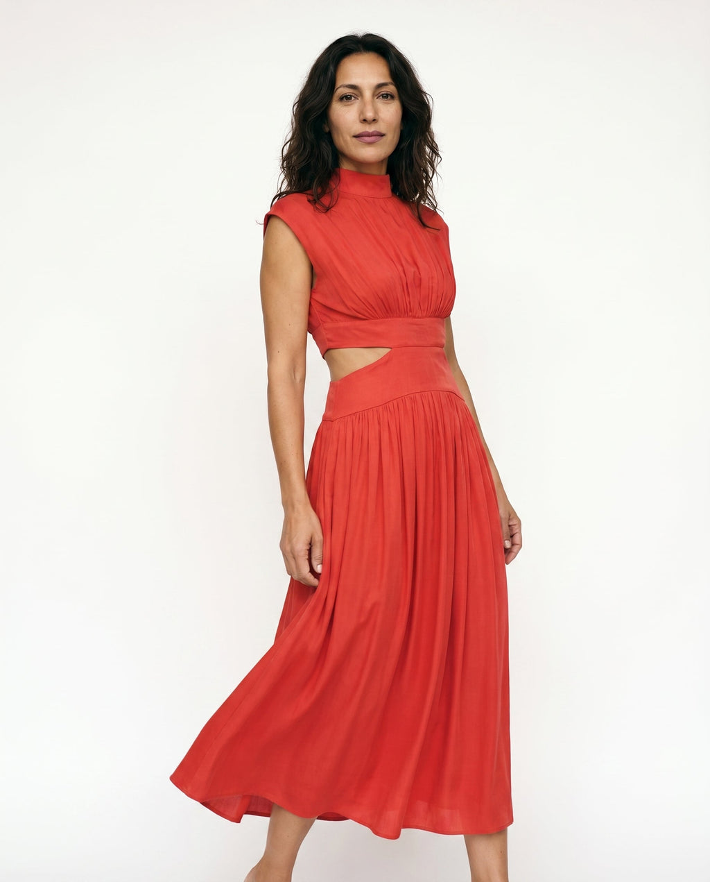 Ella | Cutout Waist High Neck Maxi Dress oaklynwear