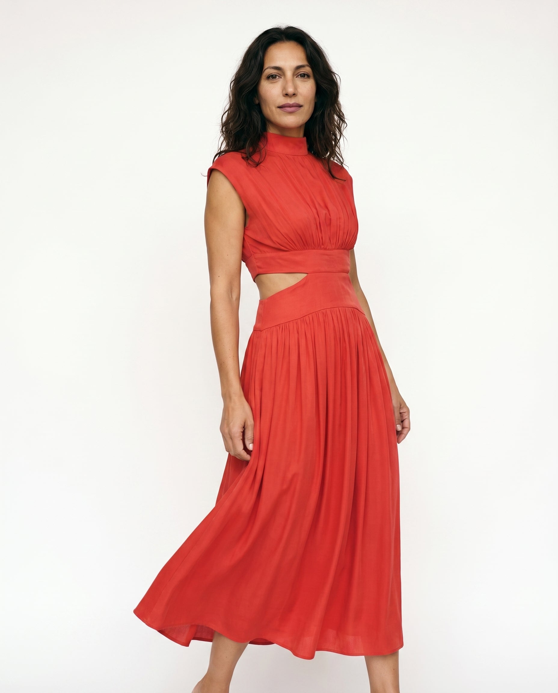 Ella | Cutout Waist High Neck Maxi Dress oaklynwear