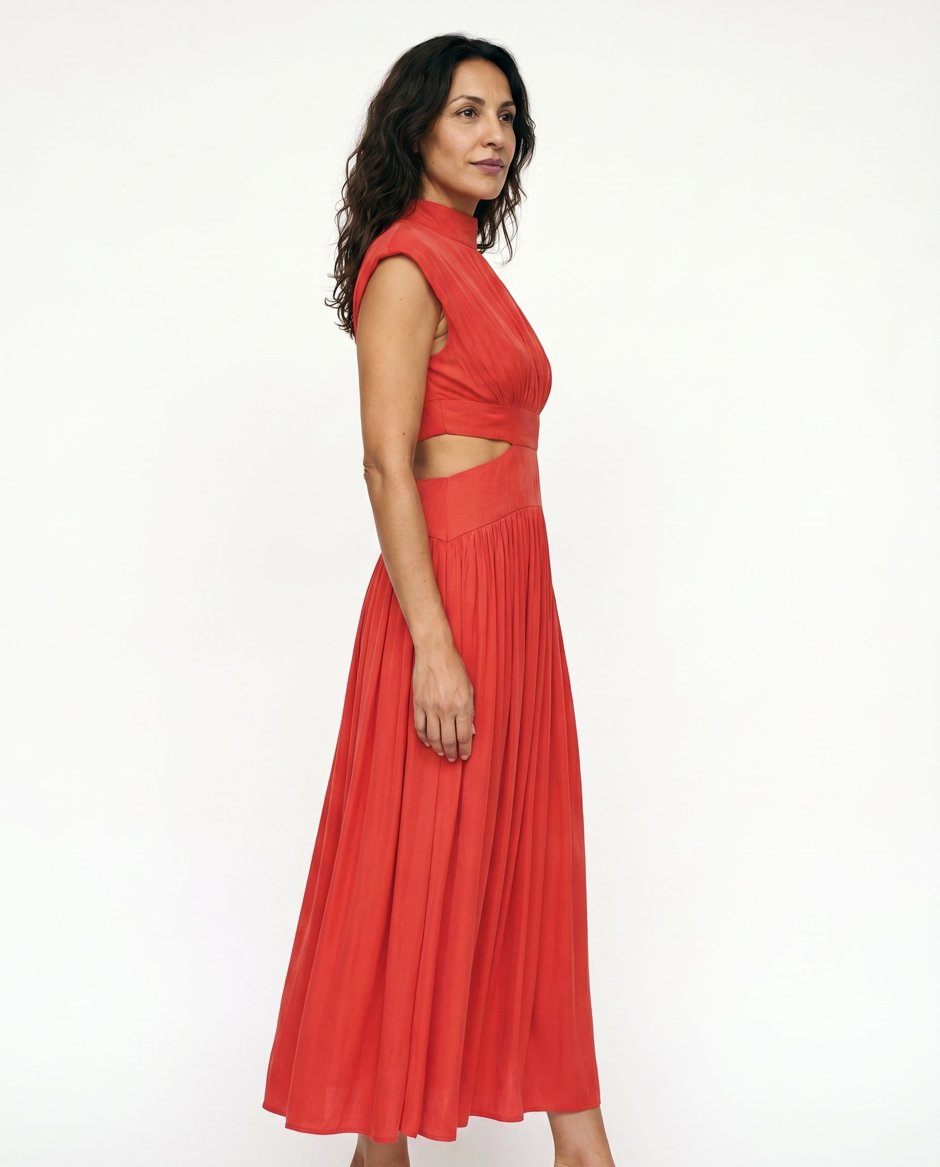 Ella | Cutout Waist High Neck Maxi Dress oaklynwear