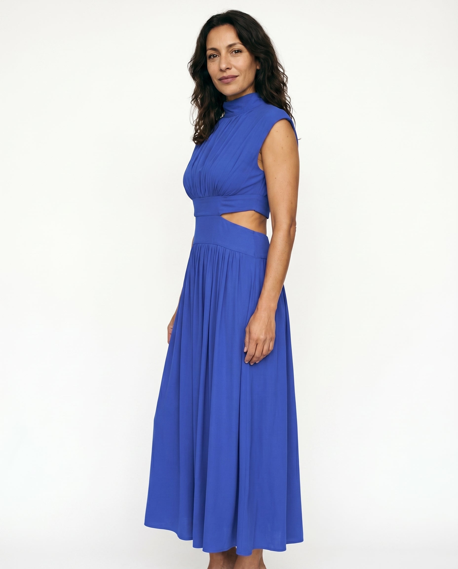 Ella | Cutout Waist High Neck Maxi Dress oaklynwear