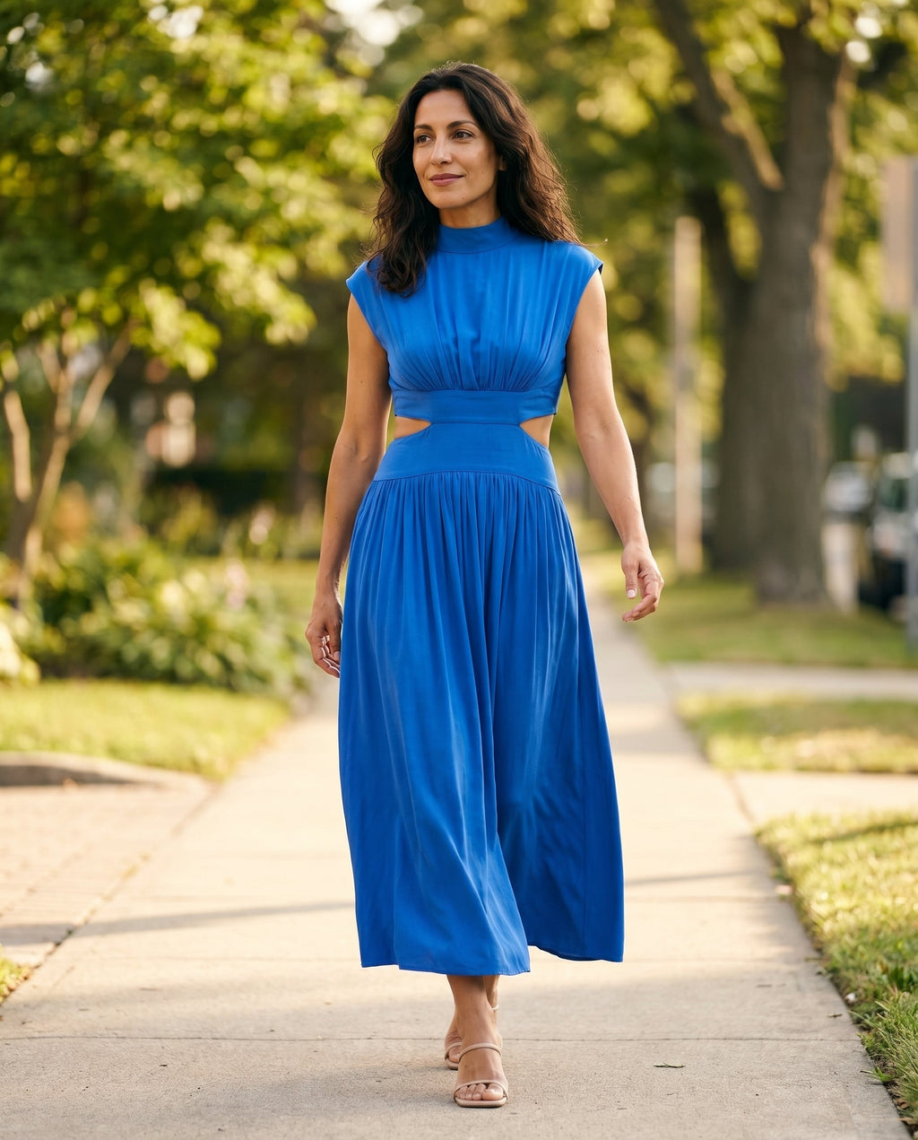 Ella | Cutout Waist High Neck Maxi Dress oaklynwear
