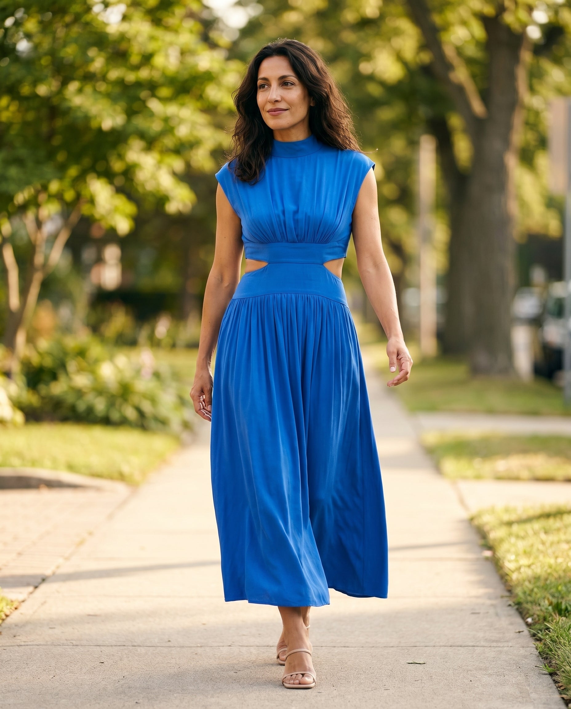 Ella | Cutout Waist High Neck Maxi Dress oaklynwear
