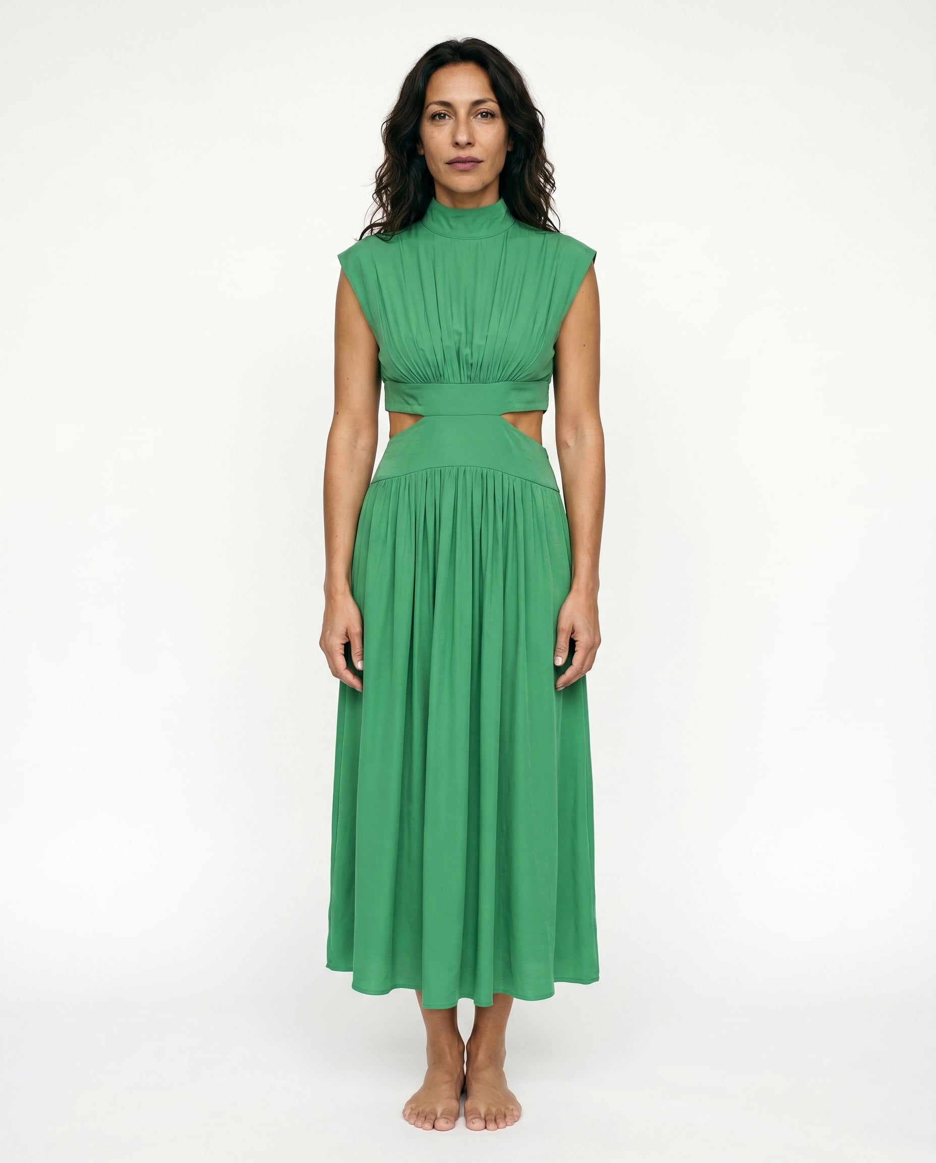 Ella | Cutout Waist High Neck Maxi Dress oaklynwear