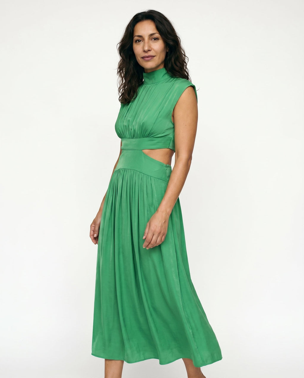 Ella | Cutout Waist High Neck Maxi Dress oaklynwear