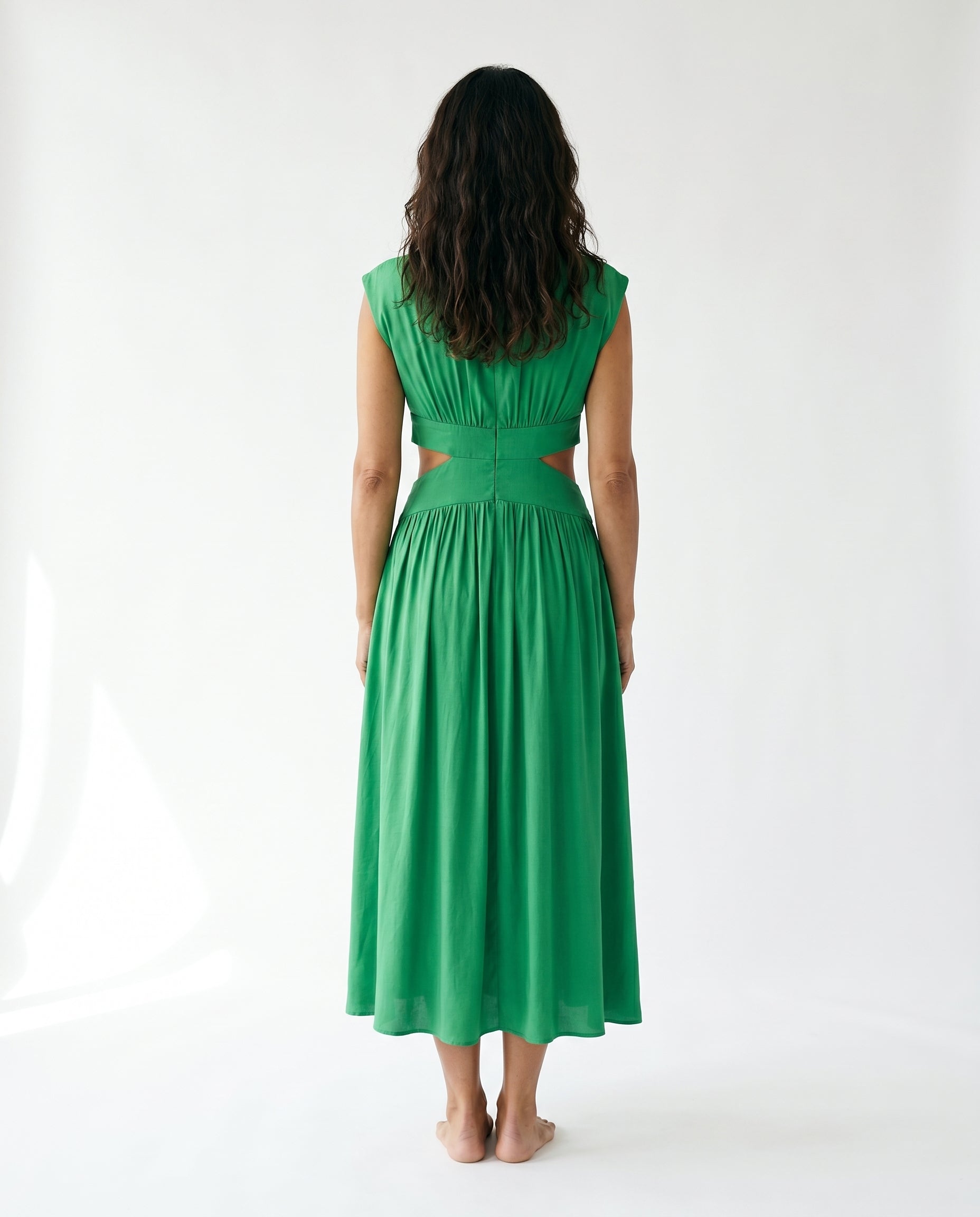 Ella | Cutout Waist High Neck Maxi Dress oaklynwear