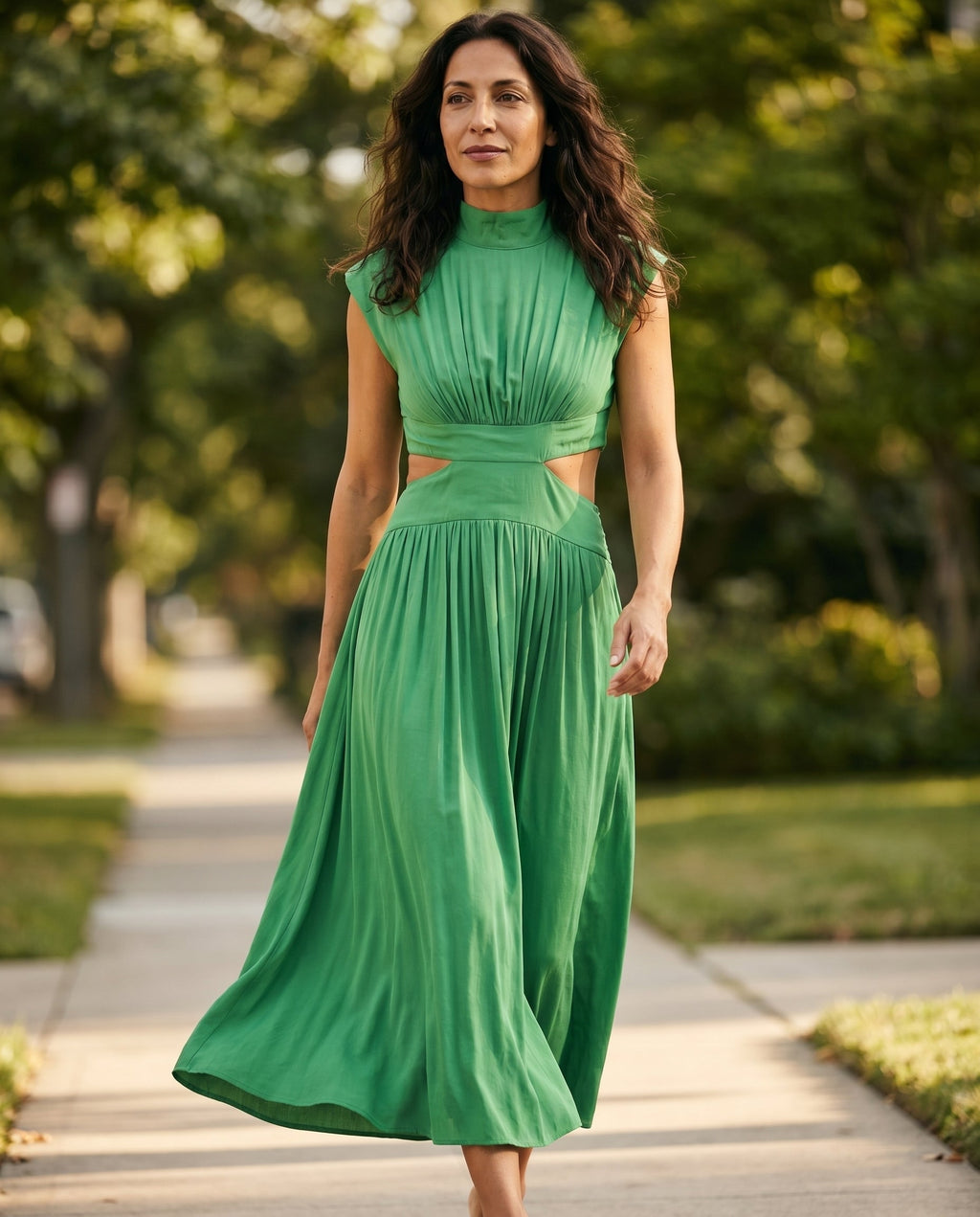 Ella | Cutout Waist High Neck Maxi Dress oaklynwear