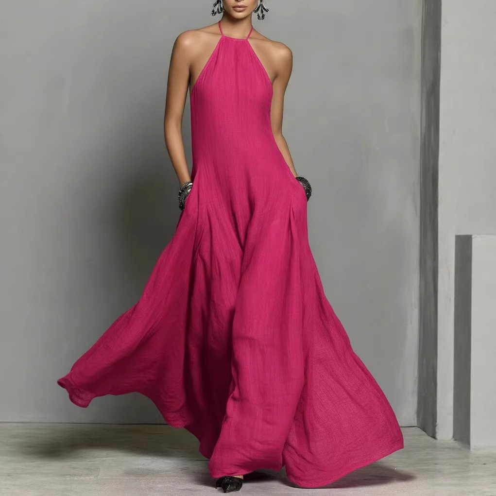 Paloma | Halter Neck Linen Maxi Dress oaklynwear
