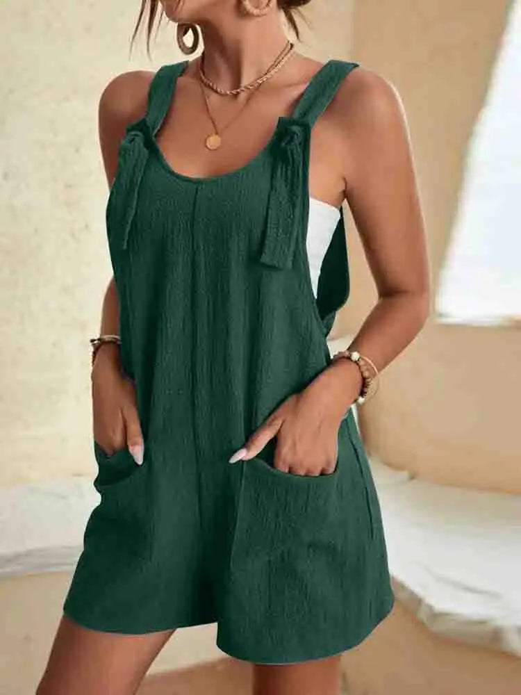 Rosie | Linen Romper with Pockets oaklynwear