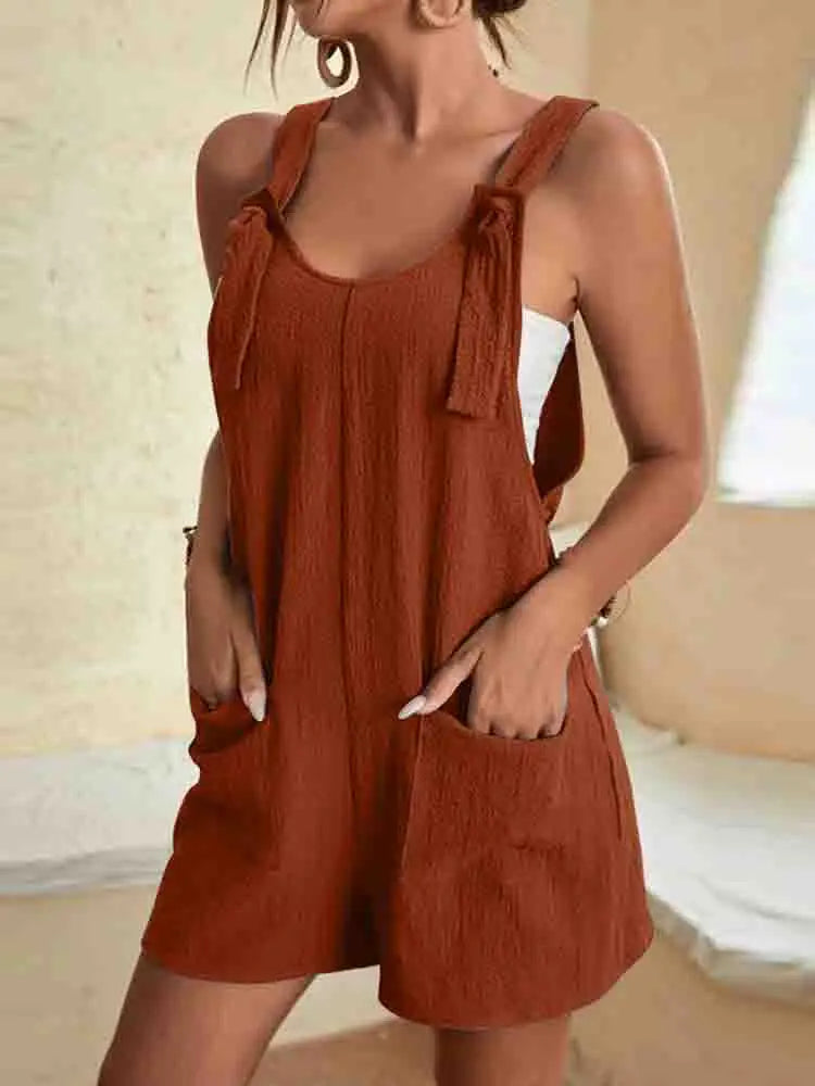 Rosie | Linen Romper with Pockets oaklynwear