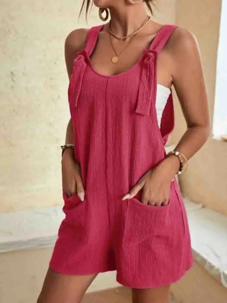 Rosie | Linen Romper with Pockets oaklynwear