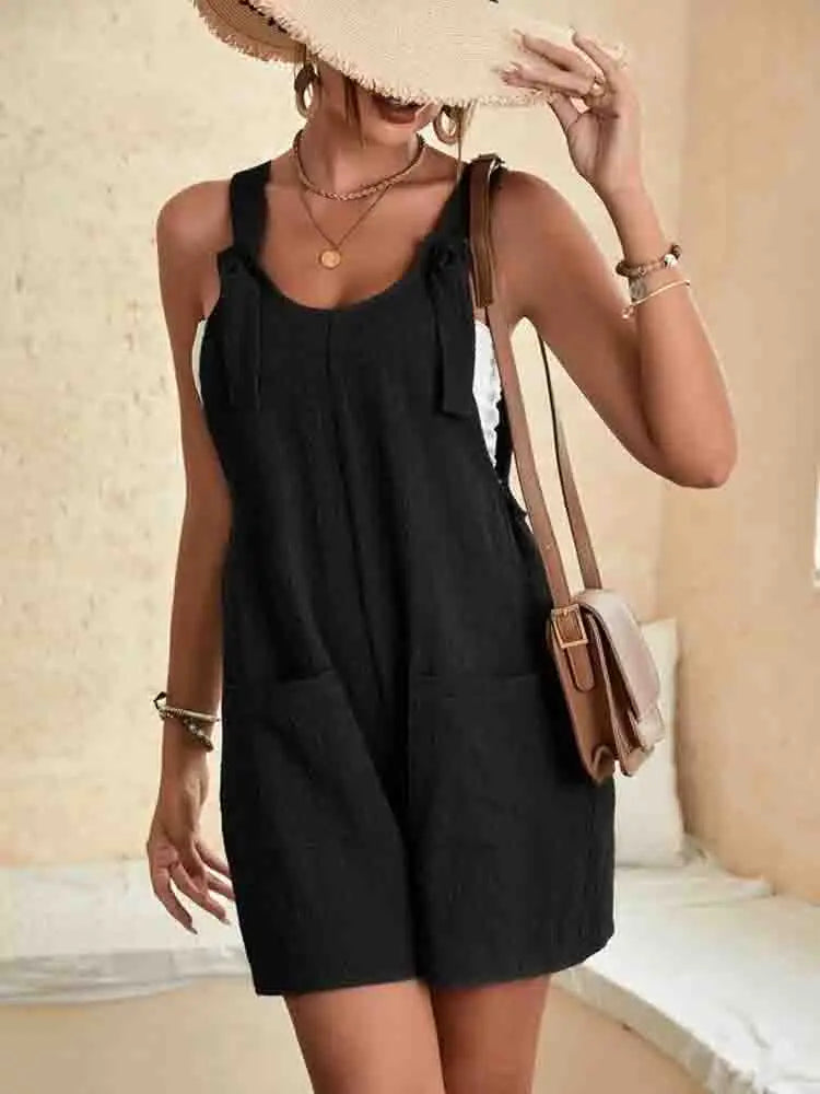 Rosie | Linen Romper with Pockets oaklynwear