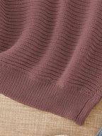 Women's beige open knit sweater with boat neckline and elbow-length dolman sleeves - view 12