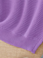 Women's beige open knit sweater with boat neckline and elbow-length dolman sleeves - view 20