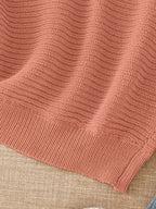 Women's beige open knit sweater with boat neckline and elbow-length dolman sleeves - view 36