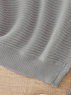 Women's beige open knit sweater with boat neckline and elbow-length dolman sleeves - view 44