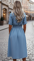 Isla | Belted Denim Shirt Midi Dress oaklynwear