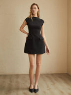 Reya™ | Women's Cap Sleeve Mini Dress – Elegant Short Dress for Summer & Special Occasions oaklynwear