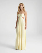 Aurora | Cutout Pleated Halter Maxi Dress oaklynwear