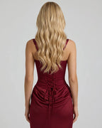 Cerene | Corset Lace-Up Maxi Dress oaklynwear
