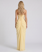 Cyrana Ruched Maxi Dress - Yellow oaklynwear