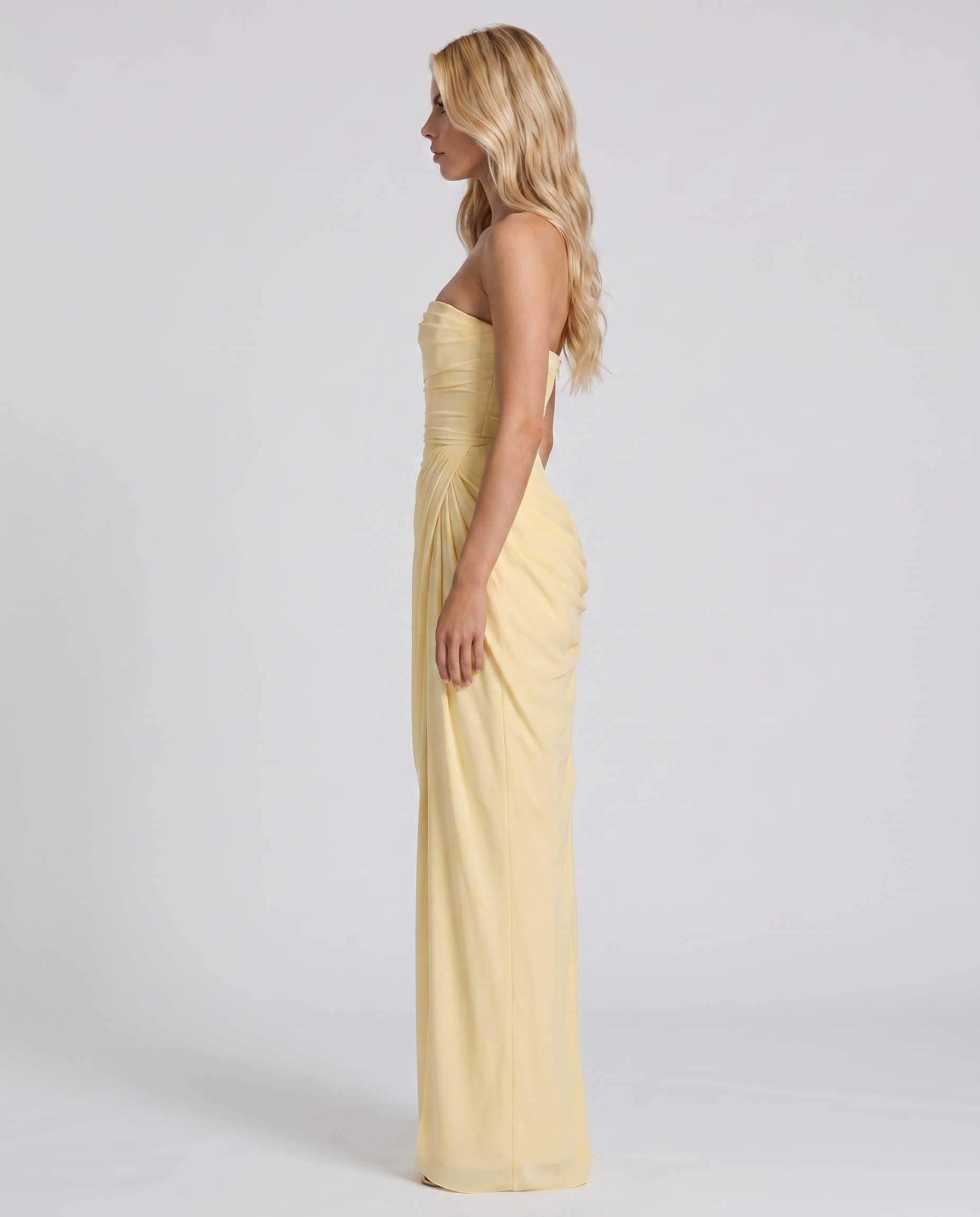 Cyrana Ruched Maxi Dress - Yellow oaklynwear