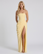 Cyrana Ruched Maxi Dress - Yellow oaklynwear