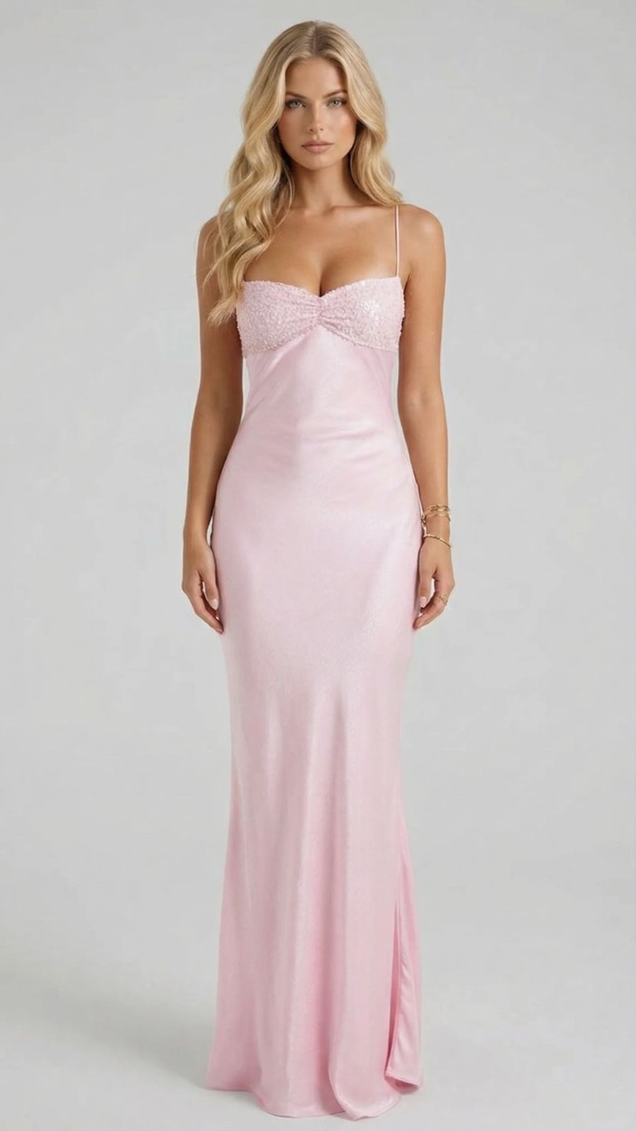 Jade Sequin Maxi Dress- Pink oaklynwear