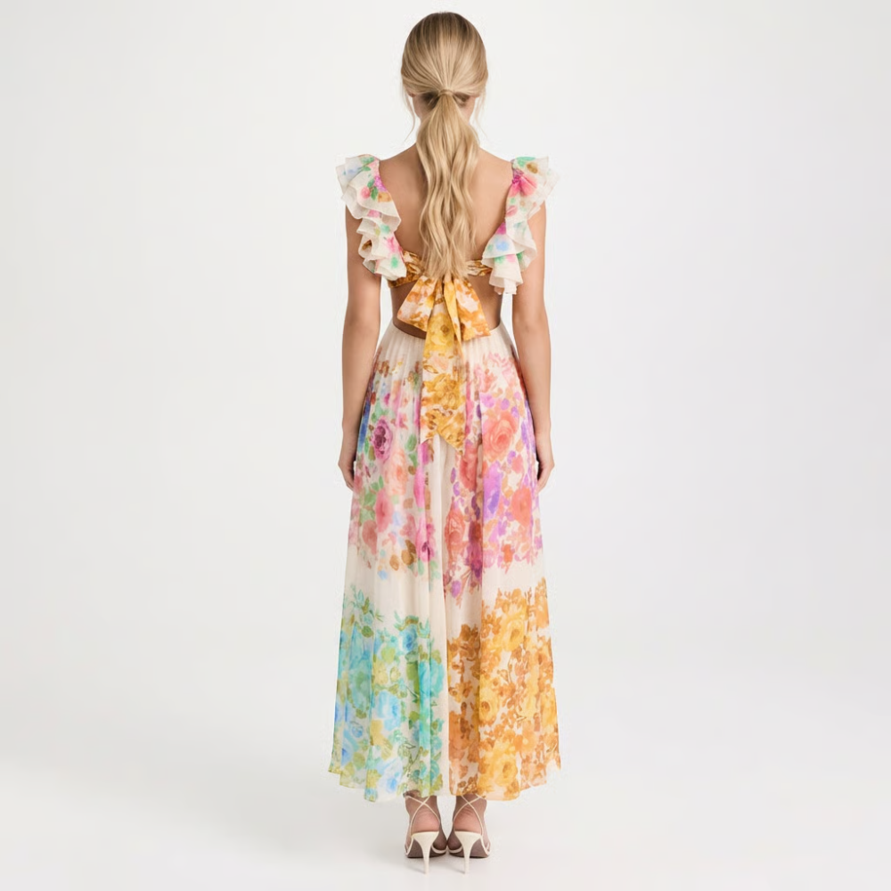 Liana | Floral Ruffle Maxi Dress oaklynwear