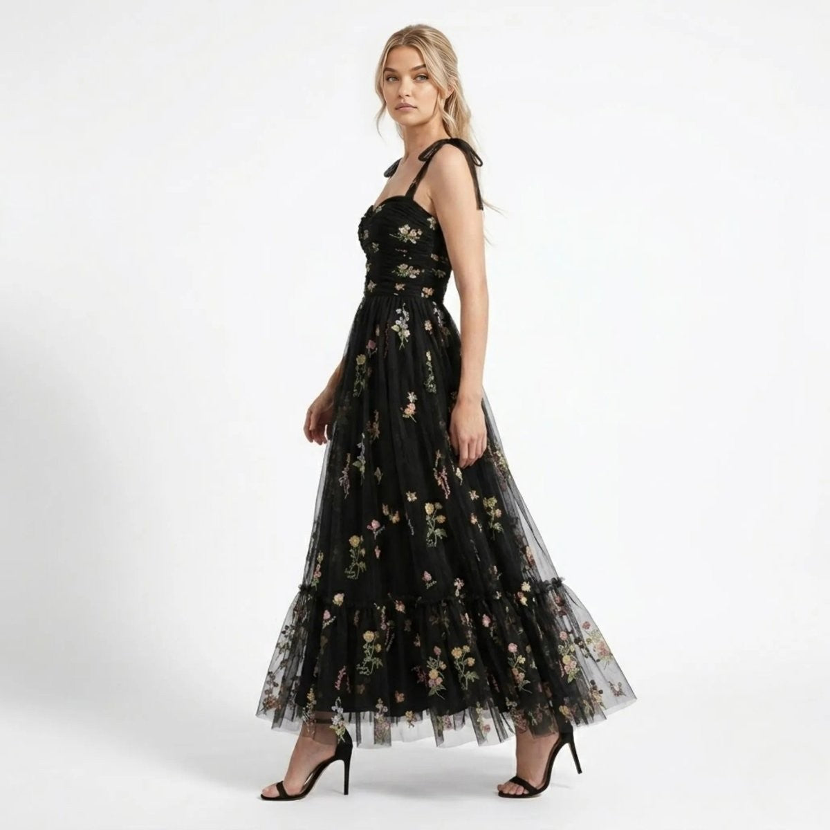 Kensington | Embroidered Tulle Maxi Gown oaklynwear