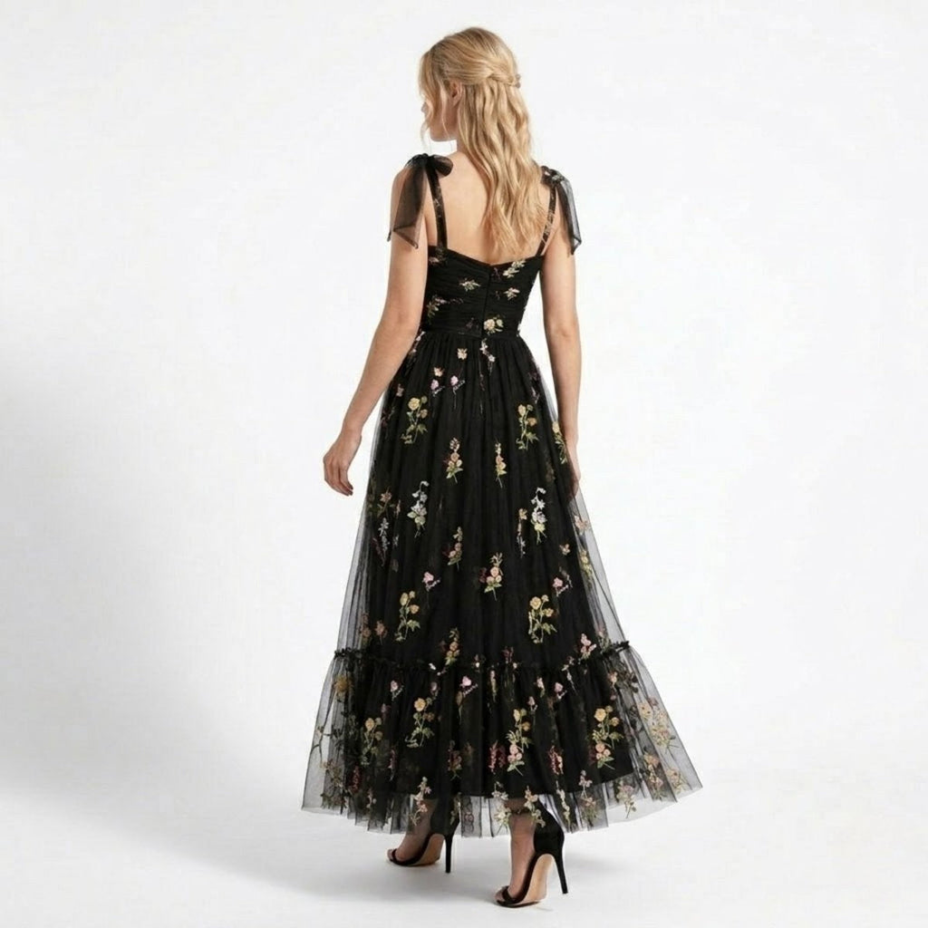 Kensington | Embroidered Tulle Maxi Gown oaklynwear