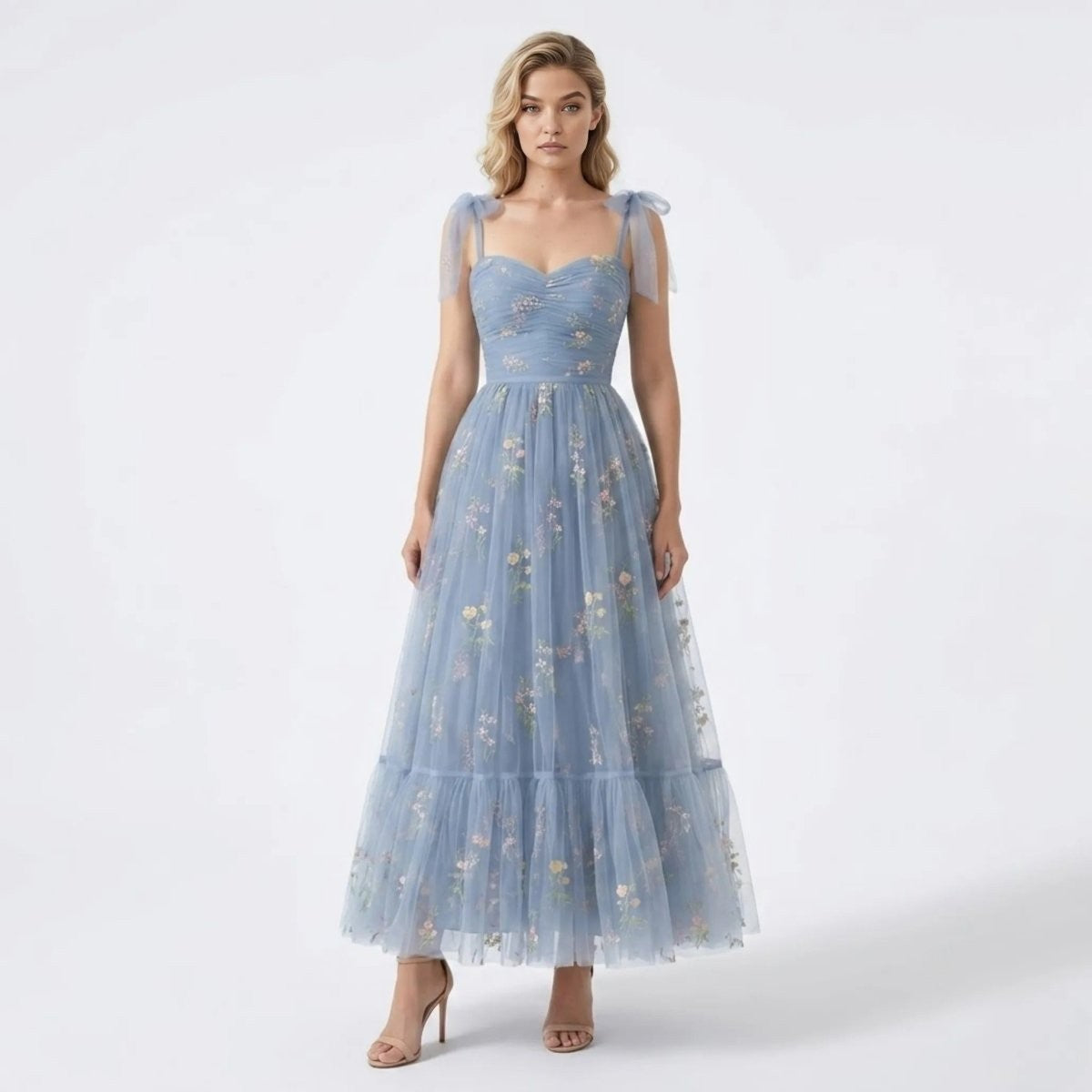 Kensington | Embroidered Tulle Maxi Gown oaklynwear