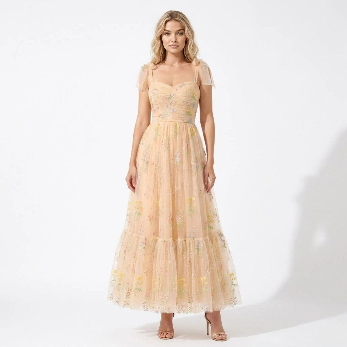 Kensington | Embroidered Tulle Maxi Gown oaklynwear