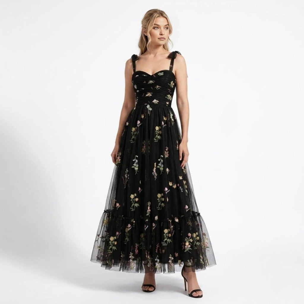 Kensington | Embroidered Tulle Maxi Gown oaklynwear