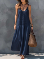 Odette | Boho Patchwork Linen Maxi Dress oaklynwear
