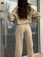 Matching gray half zip pullover and joggers sweat set - view 14