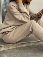 Matching gray half zip pullover and joggers sweat set - view 15