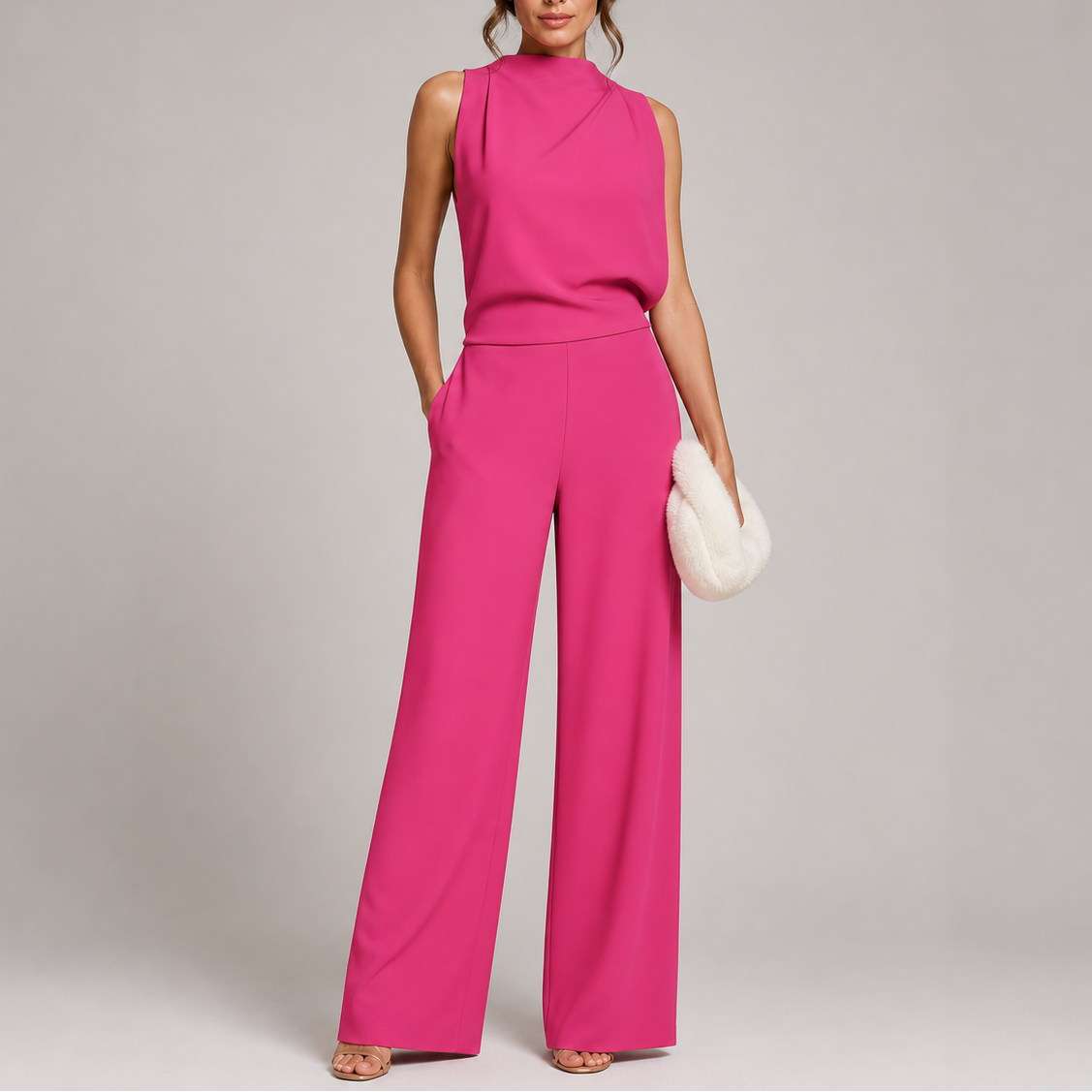 Larkin | High Neck Wide-Leg Sleeveless Jumpsuit oaklynwear