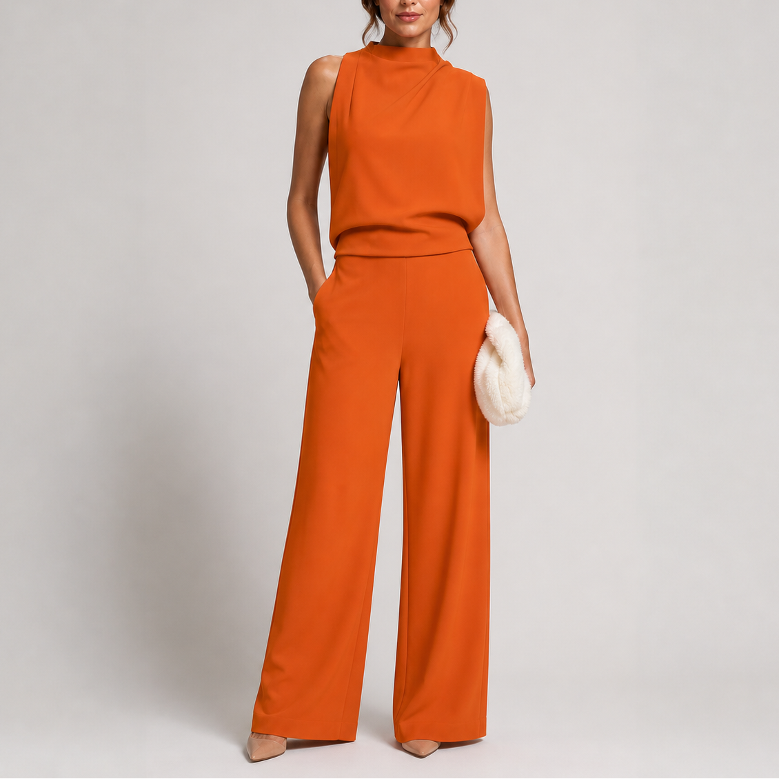 Larkin | High Neck Wide-Leg Sleeveless Jumpsuit oaklynwear
