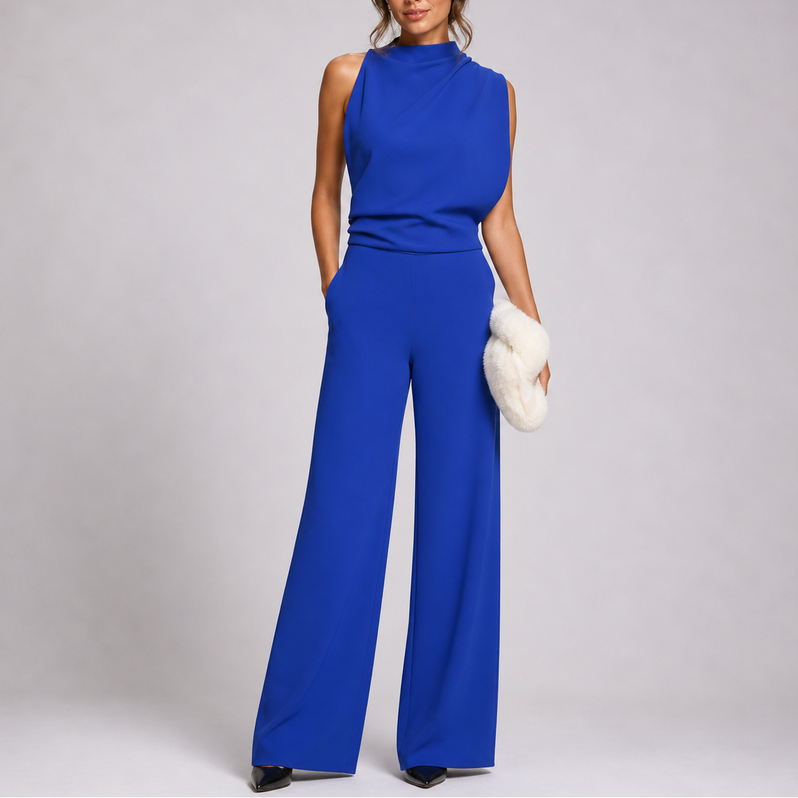 Larkin | High Neck Wide-Leg Sleeveless Jumpsuit oaklynwear